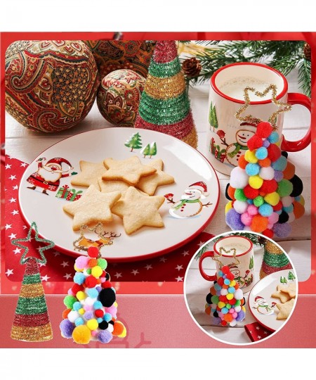 Christmas DIY Set Include 8 Pieces Craft Foam Cone White Polystyrene Art Cone Styrofoam Cones 75 Pieces Chenille Stems Pipe C...