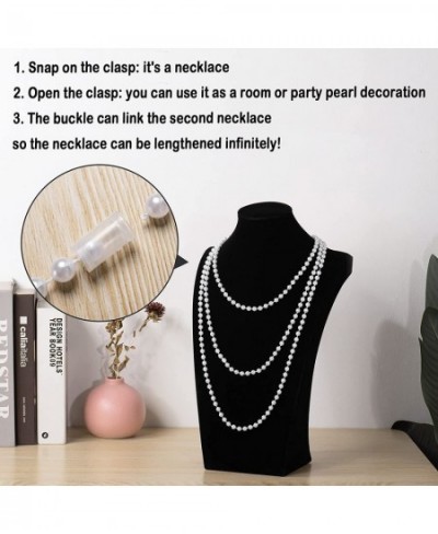 12 Faux Pearl Beaded Necklaces Bulk Long 48 inch 7mm Flapper Beads Party Favors Decorations $18.09 - Kids' Dress-Up Accessories