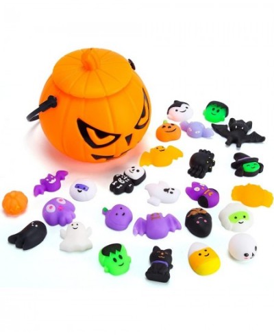 30pcs Halloween Squishy Toys with Pumpkin Bucket Kawaii Squishies Halloween Party Favors for Kids Adults Mini Squishies for B...