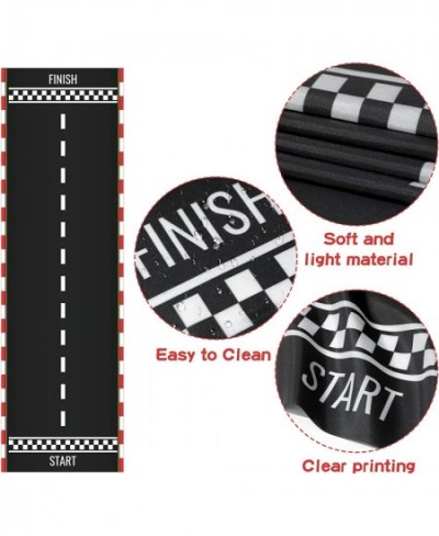 Racing Party Supplies for 2nd Birthday Kit Two Fast Party Favors Decorations with 6.5ft Long Racetrack Floor Running Mat Chec...