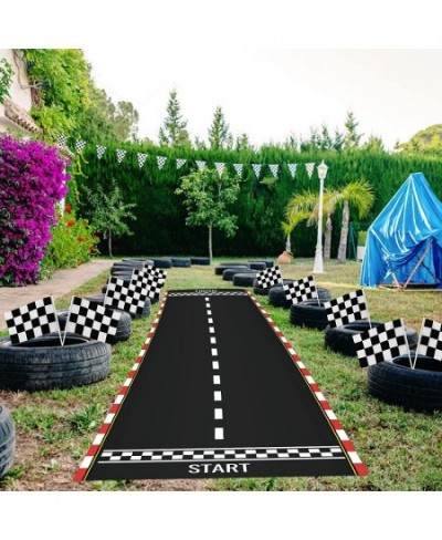 Racing Party Supplies for 2nd Birthday Kit Two Fast Party Favors Decorations with 6.5ft Long Racetrack Floor Running Mat Chec...