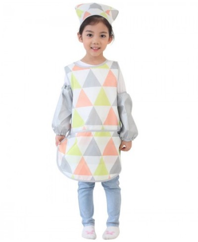 Children Waterproof Artist Painting Aprons or Art Smock 3PCS Set Lime Triangle (19-XL) $18.09 - Kids' Artist Aprons & Smocks