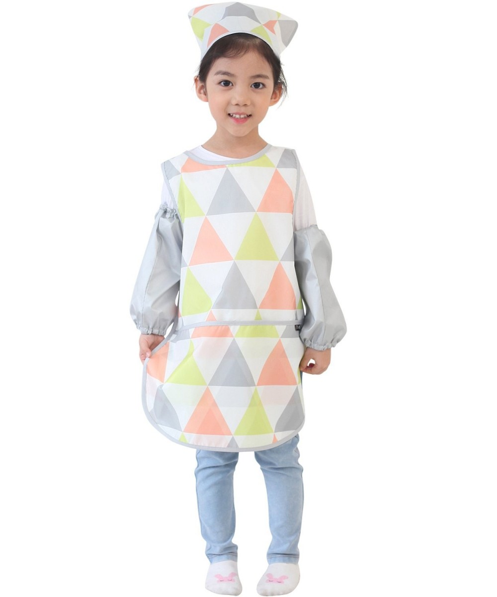 Children Waterproof Artist Painting Aprons or Art Smock 3PCS Set Lime Triangle (19-XL) $18.09 - Kids' Artist Aprons & Smocks