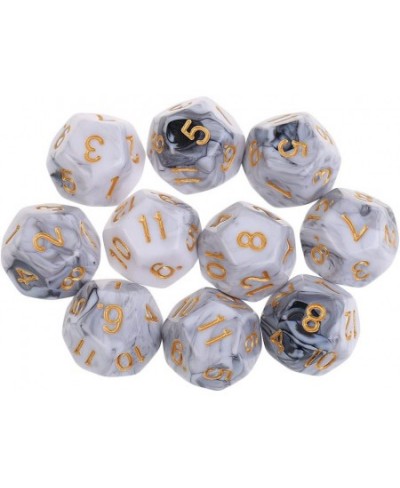 10pcs 12 Sided Dice D12 Polyhedral Dice for Dungeons and Dragons Roley Playing Games Dice Gift - White Gray $16.16 - Game Acc...