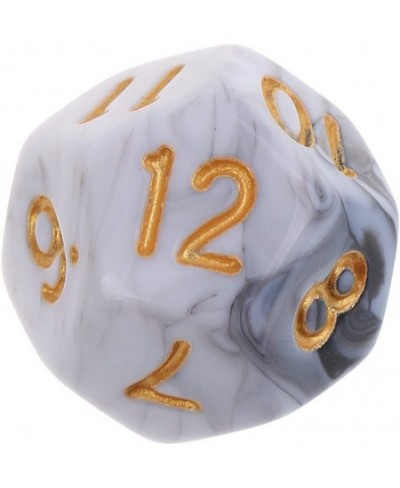 10pcs 12 Sided Dice D12 Polyhedral Dice for Dungeons and Dragons Roley Playing Games Dice Gift - White Gray $16.16 - Game Acc...