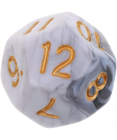 10pcs 12 Sided Dice D12 Polyhedral Dice for Dungeons and Dragons Roley Playing Games Dice Gift - White Gray $16.16 - Game Acc...