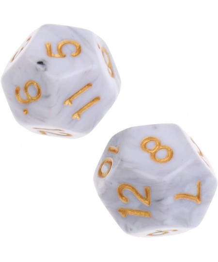 10pcs 12 Sided Dice D12 Polyhedral Dice for Dungeons and Dragons Roley Playing Games Dice Gift - White Gray $16.16 - Game Acc...