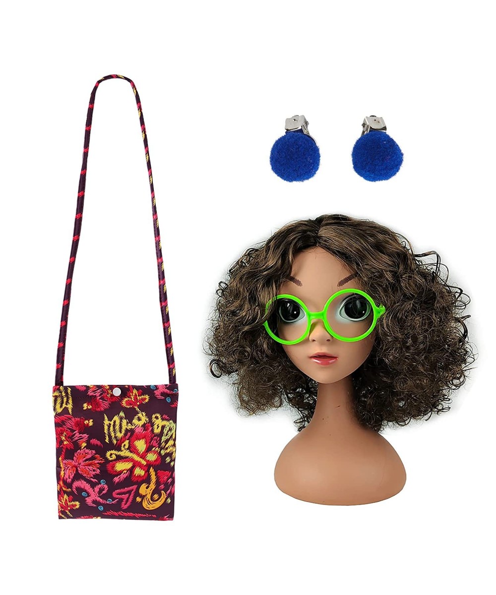 Little Girls Cosplay Wig with Dress Up Bag Green Glasses Blue Earrings Halloween Costume Accessories for Mirabel $34.94 - Kid...