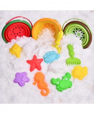 13Pcs Beach Toys Sand Toys Set for Kids with Silicone Foldable Beach Bucket Animal Sand Molds Beach Shovel Carrying Net Snow ...