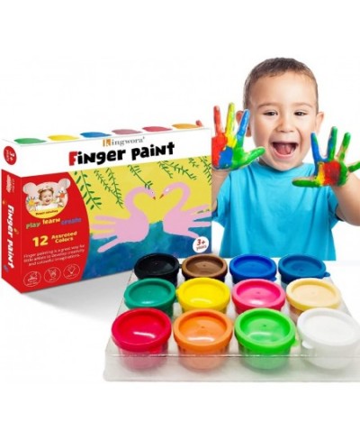 Finger Paint for Toddlers Non-Toxic Washable 12 Bright Colors Painting for Kids DIY Crafts Painting School Painting Supplies ...