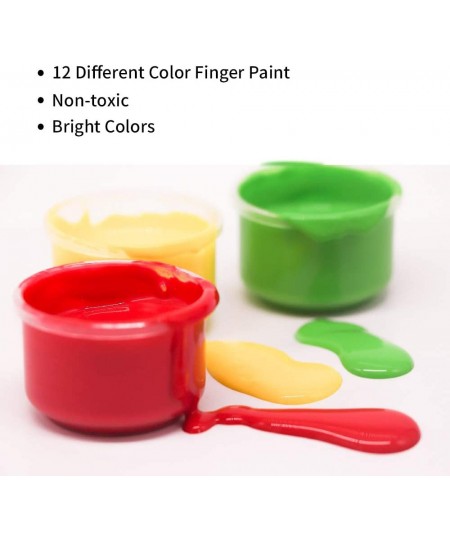 Finger Paint for Toddlers Non-Toxic Washable 12 Bright Colors Painting for Kids DIY Crafts Painting School Painting Supplies ...