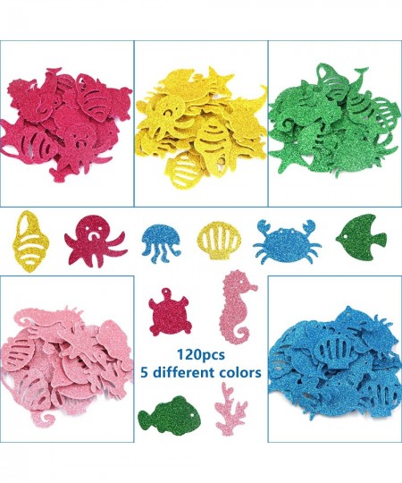 Sea Animals Glitter Stickers Foam Ocean Fish Sticker for Scrapbooking Cards 120Pcs $18.10 - Kids' Stickers