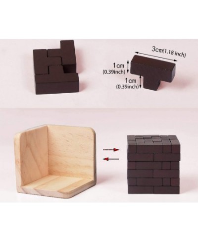 Wooden Brain Teaser Puzzle Cube Wooden Puzzles T-Shaped Jigsaw Logic Puzzle Educational Toy for Kids and Adults (Wine) $19.49...