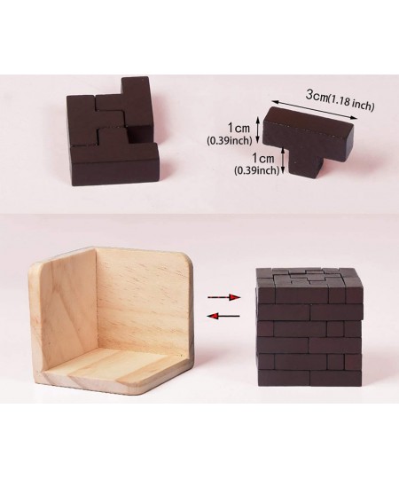 Wooden Brain Teaser Puzzle Cube Wooden Puzzles T-Shaped Jigsaw Logic Puzzle Educational Toy for Kids and Adults (Wine) $19.49...