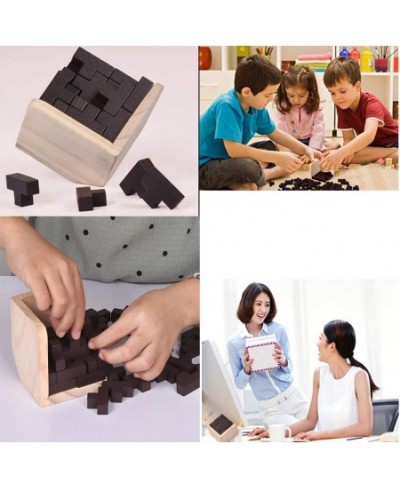 Wooden Brain Teaser Puzzle Cube Wooden Puzzles T-Shaped Jigsaw Logic Puzzle Educational Toy for Kids and Adults (Wine) $19.49...