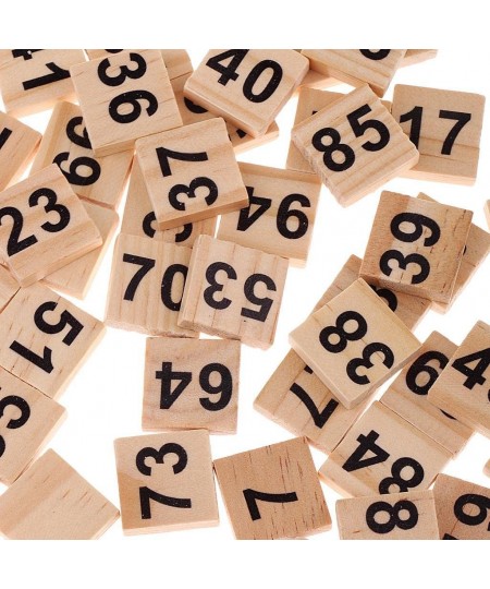 Pack of 100 Wooden Number Tiles 1-100 Black Number Cube Blocks for Wedding Party Decoration $14.32 - Domino & Tile Games