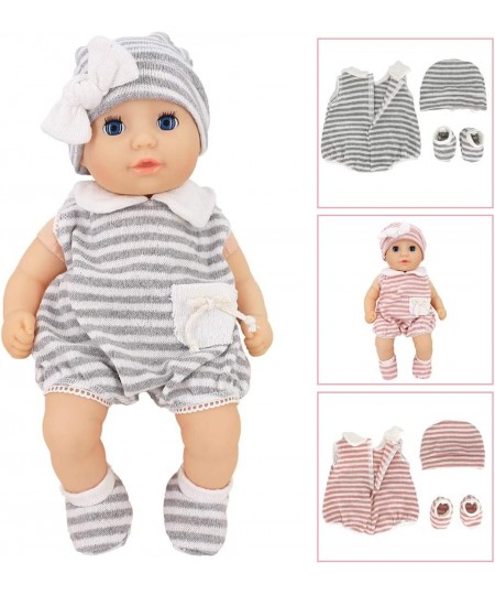 6 Set Girl Dolls Clothes Gift for 14 Inch -18 Inch Infant Baby Dolls Includes Doll Outfits Dress Hat Socks Total 14 Pcs Doll ...