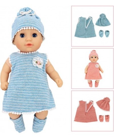 6 Set Girl Dolls Clothes Gift for 14 Inch -18 Inch Infant Baby Dolls Includes Doll Outfits Dress Hat Socks Total 14 Pcs Doll ...