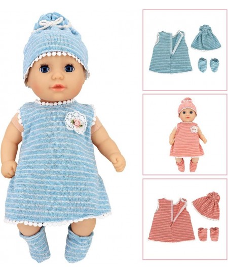 6 Set Girl Dolls Clothes Gift for 14 Inch -18 Inch Infant Baby Dolls Includes Doll Outfits Dress Hat Socks Total 14 Pcs Doll ...