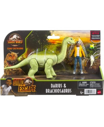 Jurassic World Camp Cretaceous Darius and Baby Brachiosaurus Human and Dino Pack with 2 Action Figures and 2 Accessories Toy ...