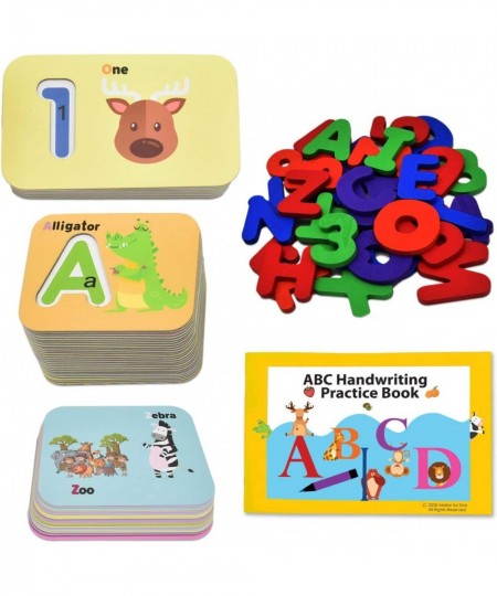 Toddler Number and Alphabet Flash Card Wooden ABC Spelling Game and Puzzle Flashcards for Toddlers 3+ Years Montessori Toys H...