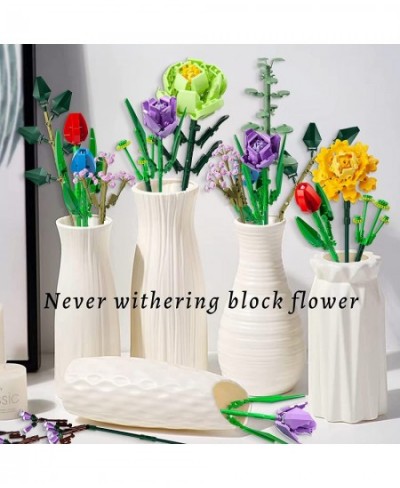 Flowers Bouquet Sets Compatible with Lego Artificial Flowers Building Kits for Gifts DIY Bouquet Building Bricks Toy for Adul...