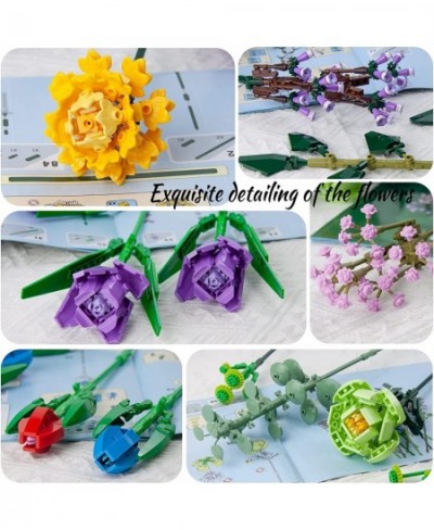 Flowers Bouquet Sets Compatible with Lego Artificial Flowers Building Kits for Gifts DIY Bouquet Building Bricks Toy for Adul...