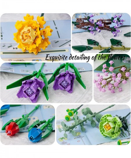 Flowers Bouquet Sets Compatible with Lego Artificial Flowers Building Kits for Gifts DIY Bouquet Building Bricks Toy for Adul...