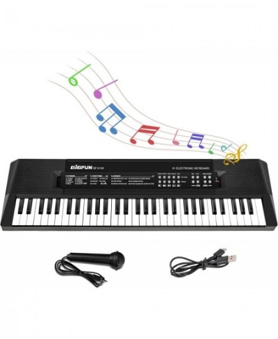 Kids Music Piano Keyboard 61 Keys Piano Keyboard Toys with Microphone Portable Mono Electronic Piano Keyboard Teaching Piano ...