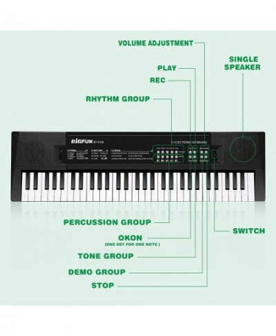 Kids Music Piano Keyboard 61 Keys Piano Keyboard Toys with Microphone Portable Mono Electronic Piano Keyboard Teaching Piano ...