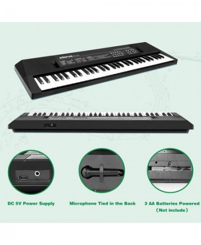 Kids Music Piano Keyboard 61 Keys Piano Keyboard Toys with Microphone Portable Mono Electronic Piano Keyboard Teaching Piano ...