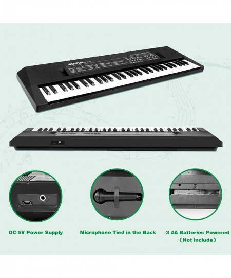 Kids Music Piano Keyboard 61 Keys Piano Keyboard Toys with Microphone Portable Mono Electronic Piano Keyboard Teaching Piano ...