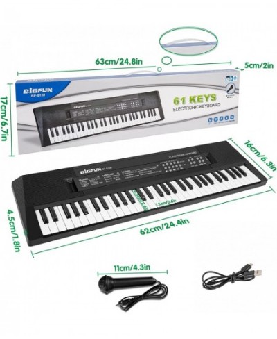 Kids Music Piano Keyboard 61 Keys Piano Keyboard Toys with Microphone Portable Mono Electronic Piano Keyboard Teaching Piano ...