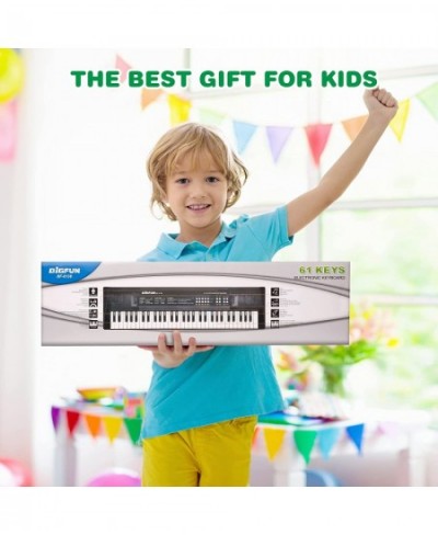 Kids Music Piano Keyboard 61 Keys Piano Keyboard Toys with Microphone Portable Mono Electronic Piano Keyboard Teaching Piano ...