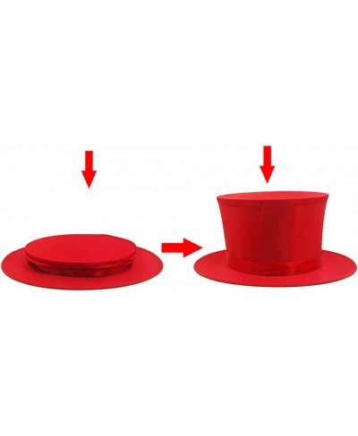 Folding Top Hat-Magician’s Collapsible Red Top Spring Hat Magic Trick Essential Prop Stage Accessories Gimmick $47.92 - Magic...