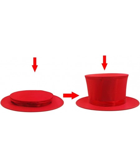 Folding Top Hat-Magician’s Collapsible Red Top Spring Hat Magic Trick Essential Prop Stage Accessories Gimmick $47.92 - Magic...