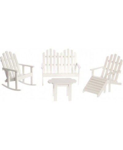 Aztec Imports Inc. Dollhouse Miniature 5-Pc. White Adirondack Furniture Set $83.99 - Dollhouse Accessories