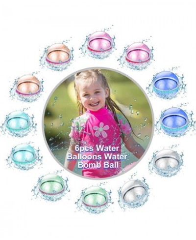 Reusable Water Balloons 6 Pack Instant Filling Self Sealing for Kids Indoor Outdoor Refillable Magnetic Silicone Water Bombs ...