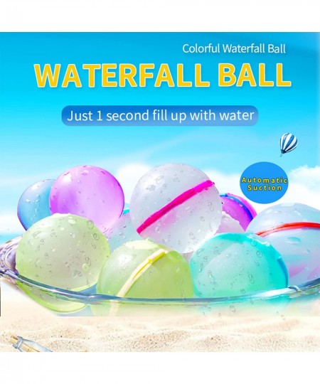 Reusable Water Balloons 6 Pack Instant Filling Self Sealing for Kids Indoor Outdoor Refillable Magnetic Silicone Water Bombs ...