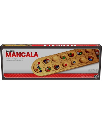 Classic Mancala Game - Features A Full-Sized Solid Wooden Board with Exquisite Detail Stones $16.60 - Board Games