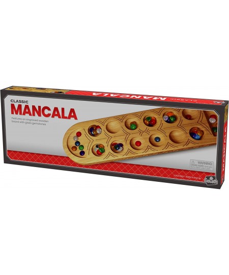 Classic Mancala Game - Features A Full-Sized Solid Wooden Board with Exquisite Detail Stones $16.60 - Board Games