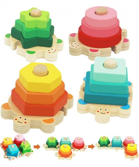 Stacking Toys for Toddlers 1-3 Montessori Shape Sorter Baby Toys 12-18 Months Wooden Block Educational Puzzle Toys for Boys G...