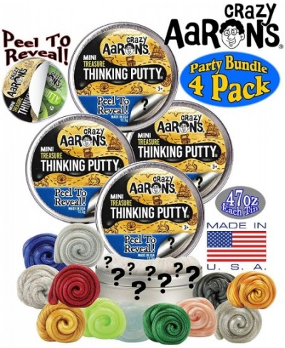 Putty Mini Tins Treasure Surprise Peel to Reveal (Collect All 12 Colors) Gift Set Party Bundle - 4 Pack (.47oz Each) *Items a...