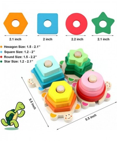 Stacking Toys for Toddlers 1-3 Montessori Shape Sorter Baby Toys 12-18 Months Wooden Block Educational Puzzle Toys for Boys G...