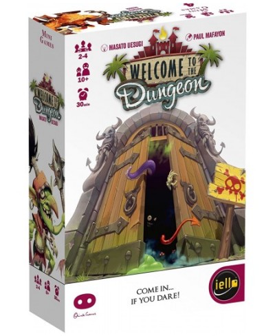 IELLO: Welcome to The Dungeon Push-Your-Luck Elements Disappearing Equipment Strategy Board Game 30 Minute Game Play 2 to 4 P...