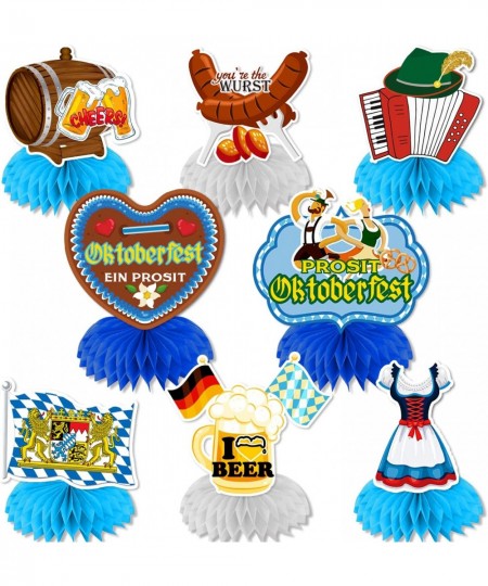 8pcs Oktoberfest Centerpiece Oktoberfest Table Decorations German Centerpiece Party Supplies Bavarian German Beer Festival Ok...