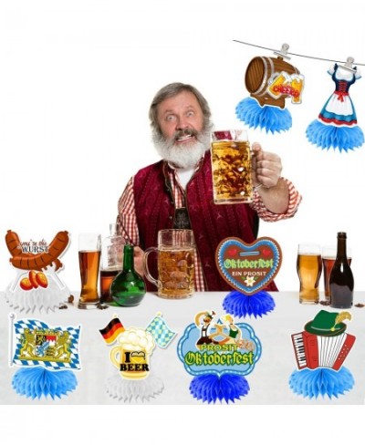 8pcs Oktoberfest Centerpiece Oktoberfest Table Decorations German Centerpiece Party Supplies Bavarian German Beer Festival Ok...