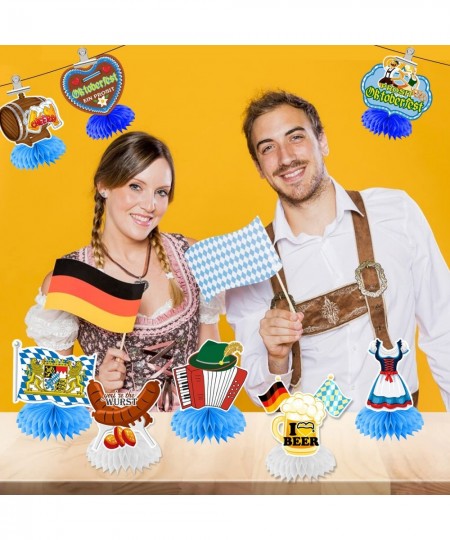 8pcs Oktoberfest Centerpiece Oktoberfest Table Decorations German Centerpiece Party Supplies Bavarian German Beer Festival Ok...