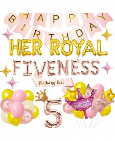 Her Royal Fiveness Birthday Decorations 5th Birthday Decorations Girl Princess Theme Birthday Party Decorations for 5 Year Ol...