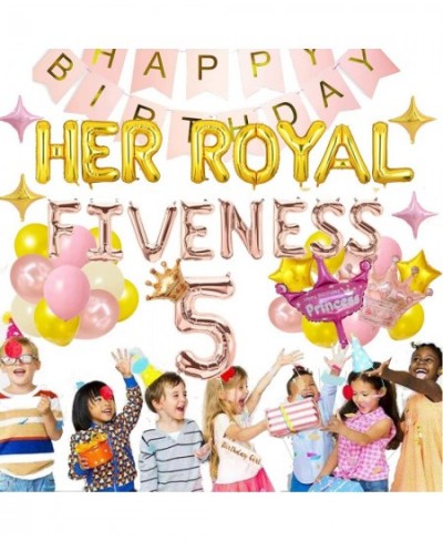 Her Royal Fiveness Birthday Decorations 5th Birthday Decorations Girl Princess Theme Birthday Party Decorations for 5 Year Ol...